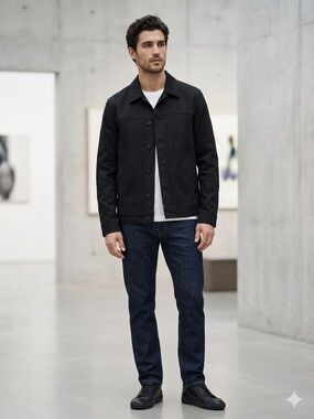 COS Twill Cotton Utility BLack Men’s Jacket , Large